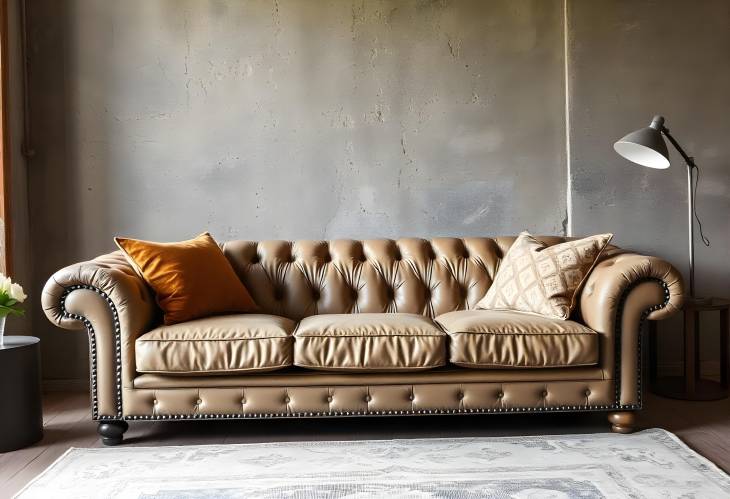 Edgy Grunge Interior Featuring a Luxurious Statement Sofa